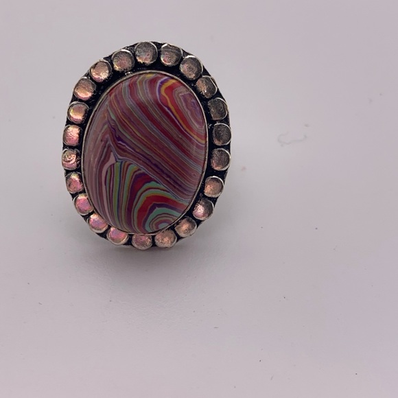 Rainbow Cal-silica Sterling Silver Ring - Picture 8 of 12